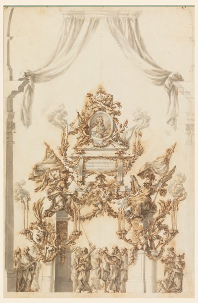 Catafalque tervezése III. Charles Emanuel Szardíniai számára alkotó: Carlo Marchionni