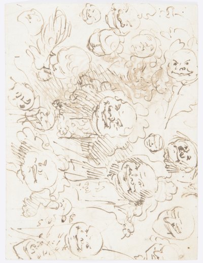 Rajz, fejtanulmányok, 1760-80 alkotó: Carlo Marchionni