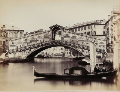 Kilátás a Canal Grandére és a Ponte di Rialto-ra Velencében. 1865-1875 alkotó: Carlo Naya