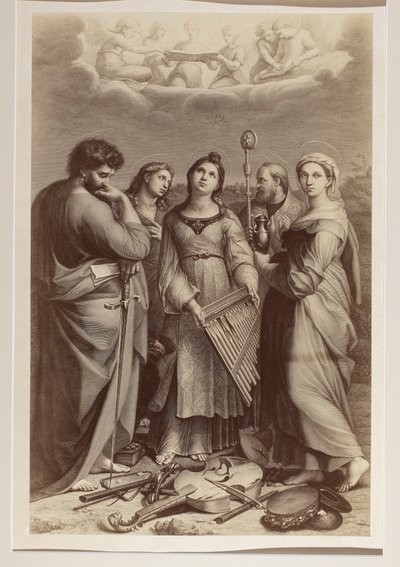 „Szent Cecília eksztázisa”, ismeretlen szerző rézmetszete Raffaello (1483-1520) festménye nyomán alkotó: Carlo Naya