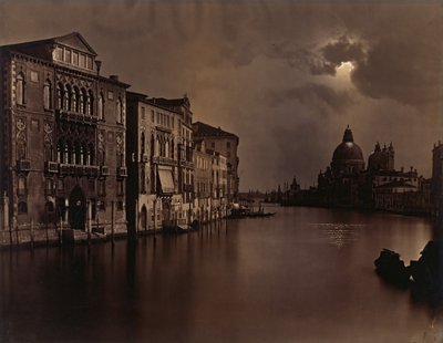 [Éjszakai kilátás a Canal Grandére, Velence], kb. 1875. alkotó: Carlo Naya