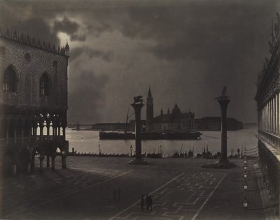Velence: Szent Márk pillantása San Giorgio Maggiore felé, Holdfényben alkotó: Carlo Naya