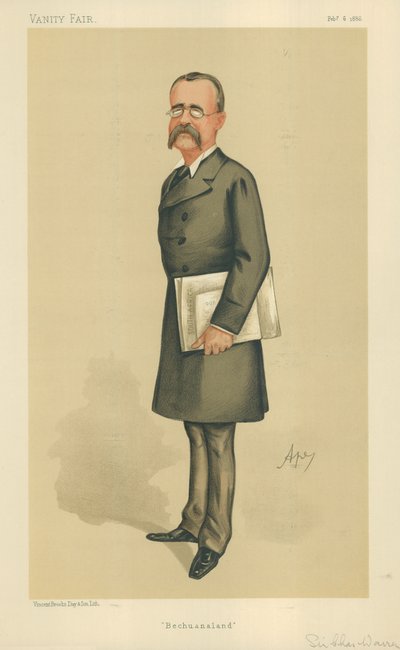 Sir Charles Warren vezérőrnagy, Bechuanaland, 1886. február 6., Vanity Fair rajzfilm alkotó: Carlo Pellegrini