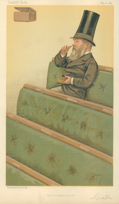 Charles Nicholas Warton, Hear Hear Hear Hear, 1884. május 10., Vanity Fair rajzfilm alkotó: Carlo Pellegrini