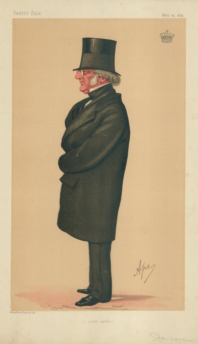 Philip-Henry Stanhope Stanhope, Egy nemes író, 1874. május 23., Vanity Fair rajzfilm alkotó: Carlo Pellegrini