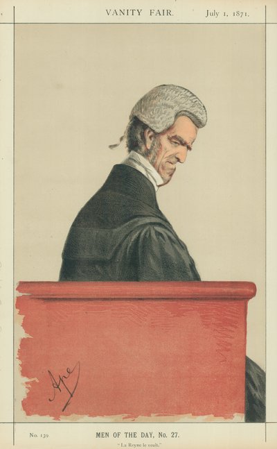 Sir John George Shaw-Lefevre, La Reyne le veult, 1871. július 1., Vanity Fair rajzfilm alkotó: Carlo Pellegrini