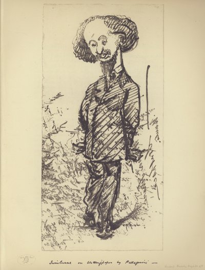 Swinburne on Blotting Paper (Algernon Charles Swinburne angol szerző karikatúrája) (litho) alkotó: Carlo Pellegrini