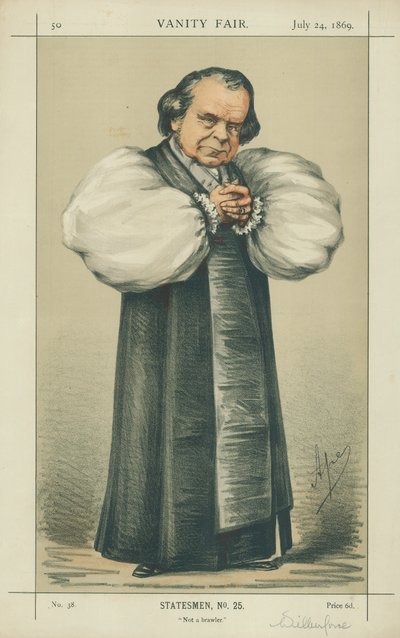 Oxford püspöke, nem verekedő, 1869. július 24., Vanity Fair rajzfilm alkotó: Carlo Pellegrini