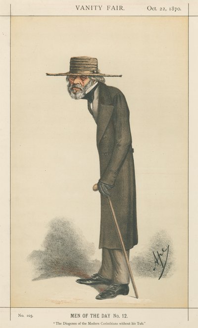 A modern korinthosziak Diogenésze kád nélkül, Thomas Carlyle (Vanity Fair sorozat) alkotó: Carlo Pellegrini