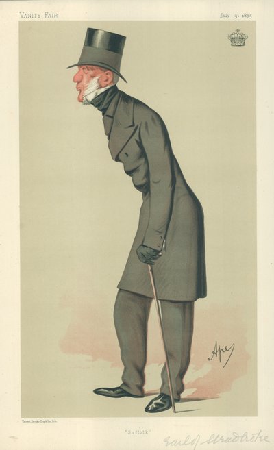 The Earl of Stradbroke, Suffolk, 1875. július 31., Vanity Fair rajzfilm alkotó: Carlo Pellegrini