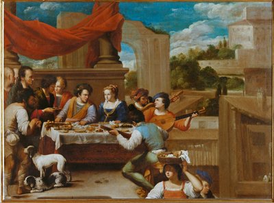 Szent Lázár és a gazdag ember (festmény, vászon) alkotó: Carlo Saraceni