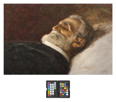 Giuseppe Verdi portréja a halálos ágyán alkotó: Carlo Stragliati