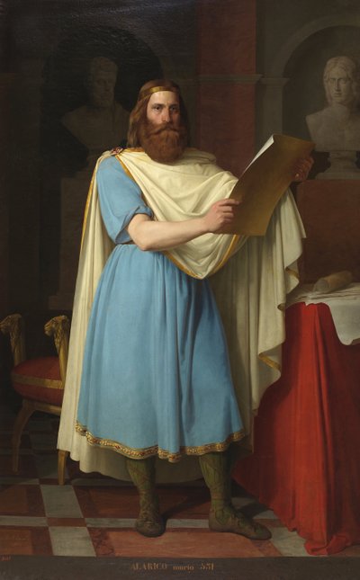 Portré du roi wisigoth II. Alaric (484-507) (Alarik, Alarich és Alarico II vizigót király) Carlos Maria Esquivel y Rivas (1830-1867) festménye 1856 Palais de las Cortes, Madrid alkotó: Carlos Maria Esquivel