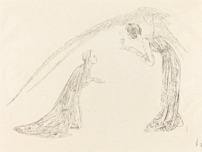 Az Angyali üdvözlet alkotó: Carlos Schwabe
