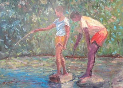 Horgászat, 2014 (olaj, vászon) alkotó: Carlton Murrell