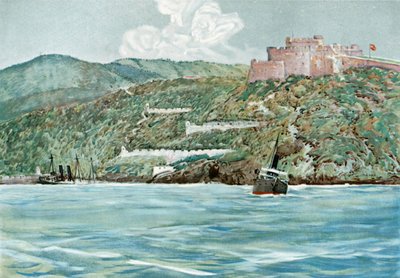 Santiago kikötőjének bejárata, 1898. július 7. alkotó: Carlton Theodore Chapman