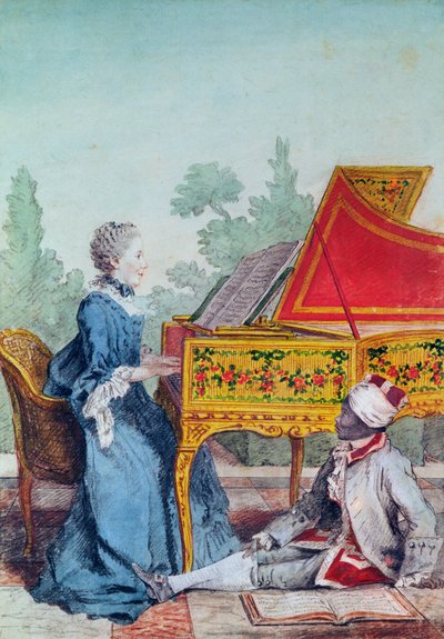 A Saint-Domingue-i Mademoiselle Desgots portréja rabszolgájával, Laurent-tel alkotó: Carmontelle