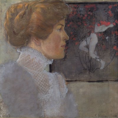 egy hölgy portréja alkotó: Carola Nahowska