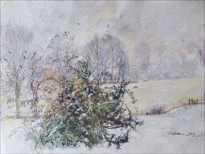 Tél az ablakunkból, 2009 (pasztell és wc papíron) alkotó: Caroline Hervey Bathurst