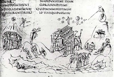 Különféle jelenetek, amelyek az egyik zsoltárt illusztrálják, az Utrechti zsoltárból, a reimsi eredeti másolata, amely jelenleg az Utrechti Egyetemi Könyvtárban található (toll és tinta) alkotó: Carolingian School