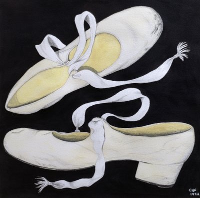 Old Tap Dancing Shoes, 1992 (ceruza és WC papíron) alkotó: Carolyn Hubbard-Ford