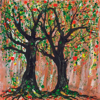 Gránátalmafa, 2012 (akril és tus, vászon) alkotó: Carolyn Mary Kleefeld