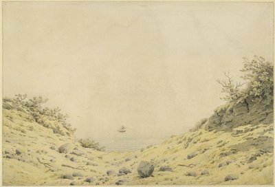 Kilátás a dűnék között a tengerre alkotó: Caspar David Friedrich