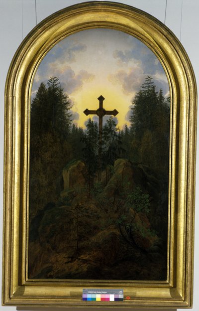 Kereszt a hegyekben, 1815-20 alkotó: Caspar David Friedrich