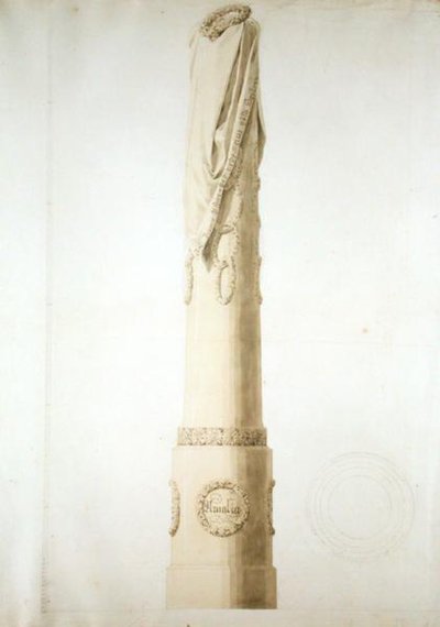 Tervezés egy emlékoszlophoz (toll, ceruza és szépia papíron) alkotó: Caspar David Friedrich