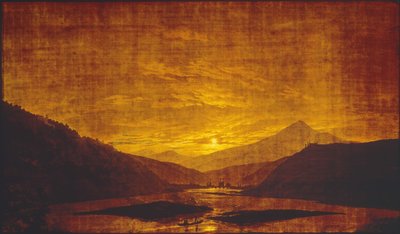 Folyói táj éjszaka alkotó: Caspar David Friedrich