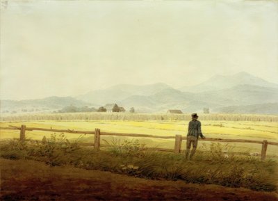 Hegyi táj figurával (Schmiedeberger Kamm) alkotó: Caspar David Friedrich