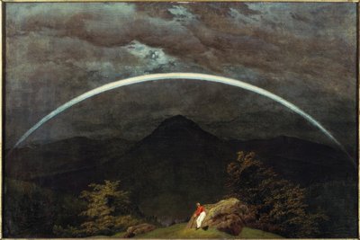 Hegyi táj szivárvány alkotó: Caspar David Friedrich
