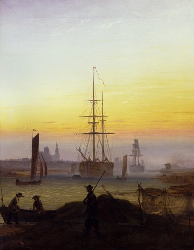 Német: Der Greifswalder Hafen Greifswald kikötője alkotó: Caspar David Friedrich