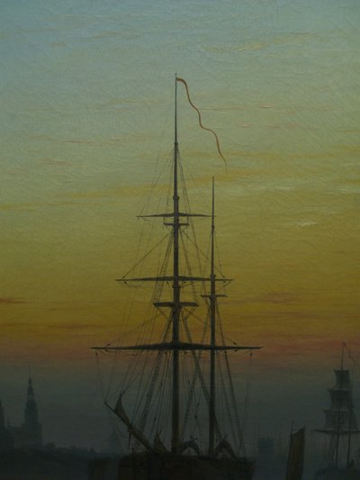 Német: Der Greifswalder Hafen Greifswald kikötője
 részlet Alternatív cím(ek): Ships in the harbour of Greifswald részlet alkotó: Caspar David Friedrich