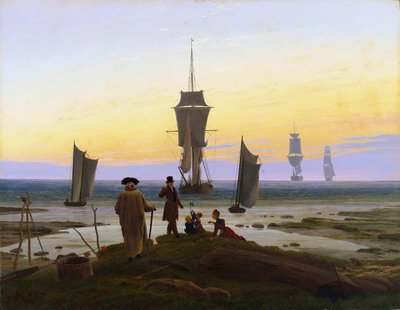 Német: Die Lebensstufen (Strandbild, Strandszene in Wiek) Az életszakaszok (Strandkép, Strandszene in Wiek) alkotó: Caspar David Friedrich