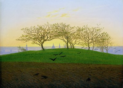 Dombok és szántók Drezda közelében alkotó: Caspar David Friedrich