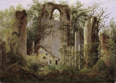 Eldena kolostorrom Greifswald közelében, 1825 körül. alkotó: Caspar David Friedrich