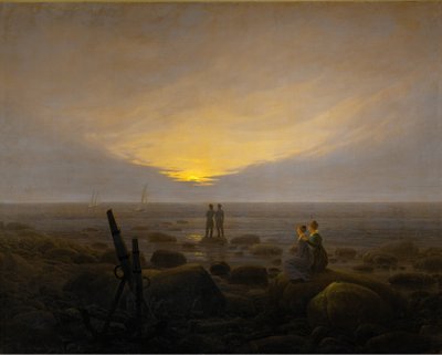 Hold emelkedik a tenger felett alkotó: Caspar David Friedrich
