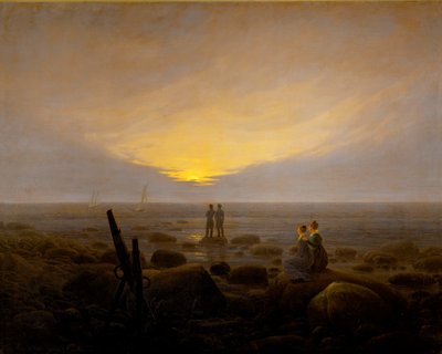 Holdfelkelte a tenger felett alkotó: Caspar David Friedrich