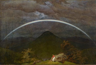 Hegyi táj szivárvánnyal alkotó: Caspar David Friedrich
