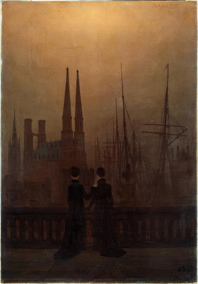 Éjszakai kikötő alkotó: Caspar David Friedrich