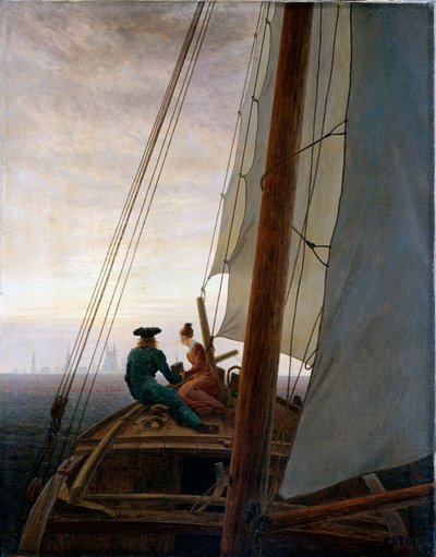 Vitorlás hajó fedélzetén, 1818 és 1820 között. alkotó: Caspar David Friedrich