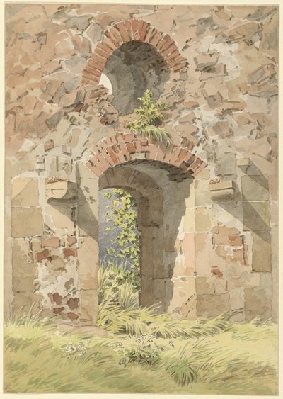 A meisseni Szent Kereszt kolostor romja, 1824. alkotó: Caspar David Friedrich