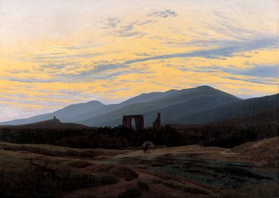 Az Eldena apátság romjai a Riesengebirge-ben, 1834 körül alkotó: Caspar David Friedrich