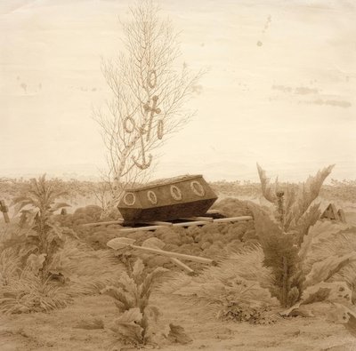 Koporsó egy friss síron alkotó: Caspar David Friedrich