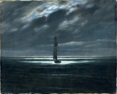 Tengeri darab holdfényben (olaj, vászon) alkotó: Caspar David Friedrich
