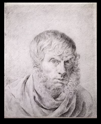 Önarckép, 1810 körül (fekete kréta papíron) alkotó: Caspar David Friedrich
