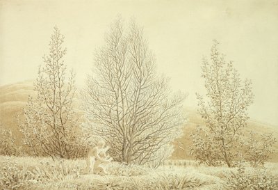 Tavasz (ceruza és szépia papíron) alkotó: Caspar David Friedrich