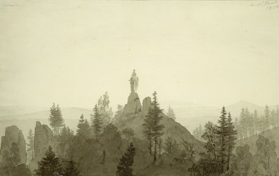 A Madonna szobra a hegyekben alkotó: Caspar David Friedrich