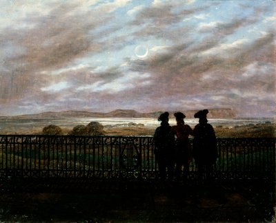 A költők V.A. Zsukovszkij, S. I. Turgenyev és A. I. Turgenyev, 1820-as évek vége alkotó: Caspar David Friedrich
